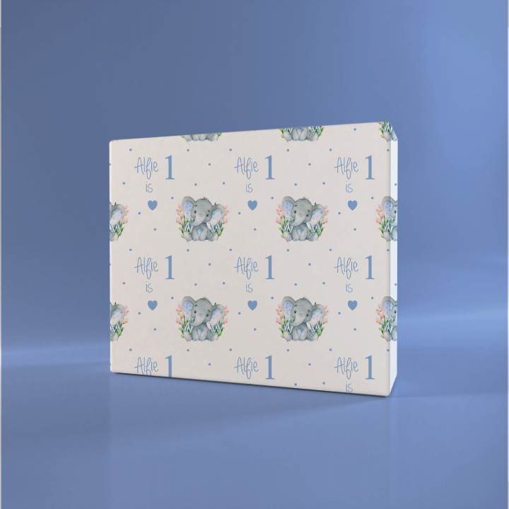 Personalised Birthday Wrapping Paper Boy Elephant