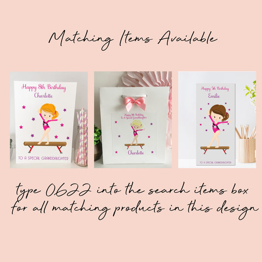 Personalised Birthday Card Gymnastics Girl