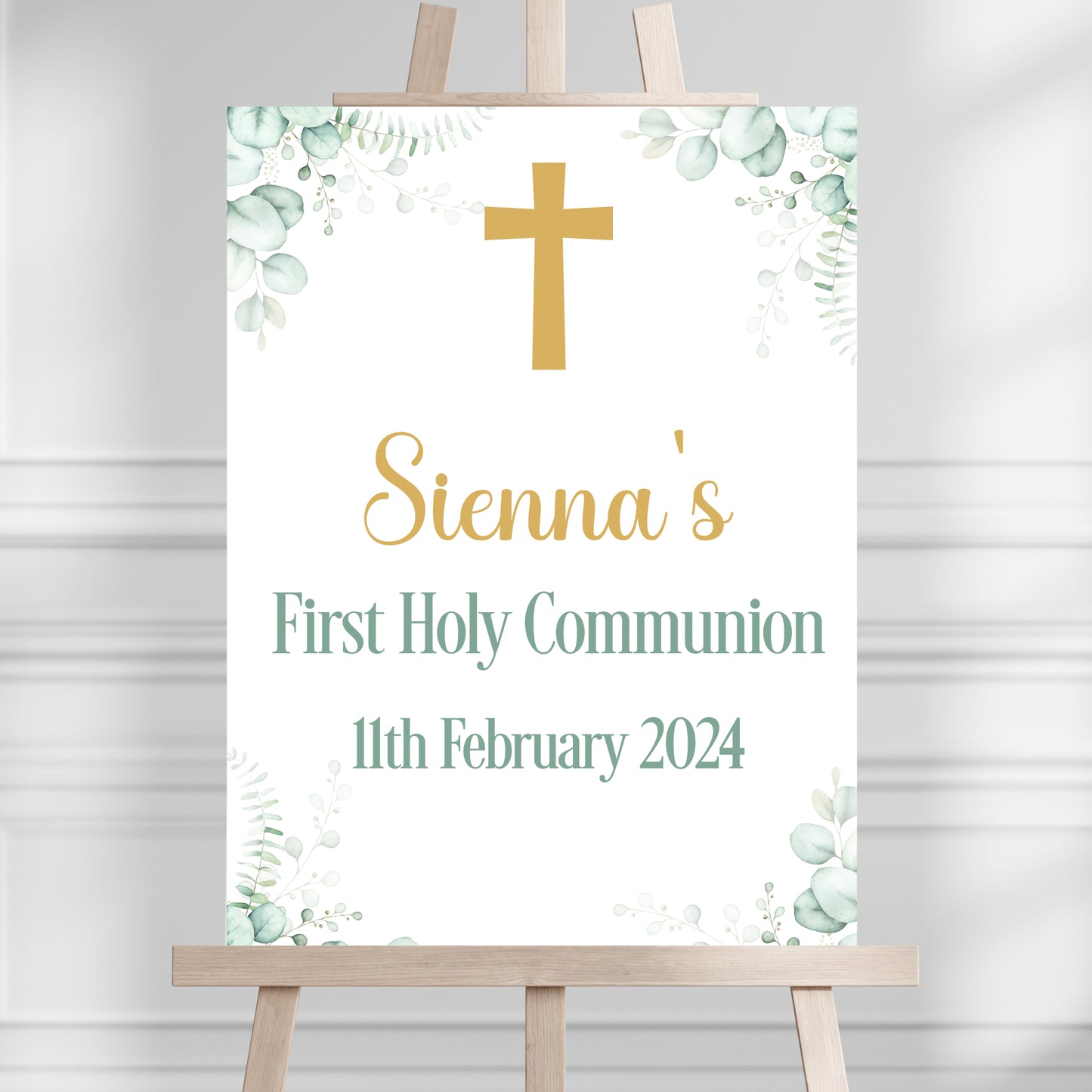 a white sign with a cross on it