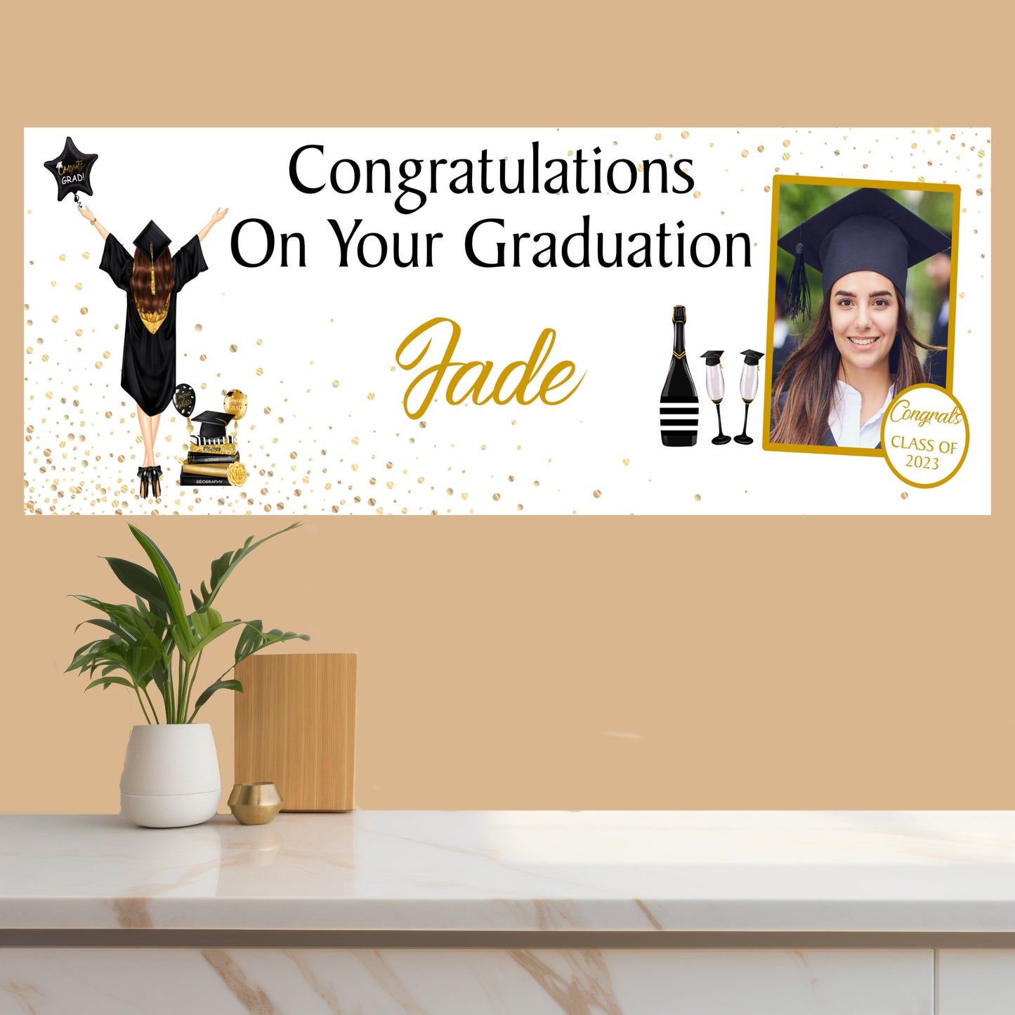 Personalised Graduation Banner Congratulations Girl