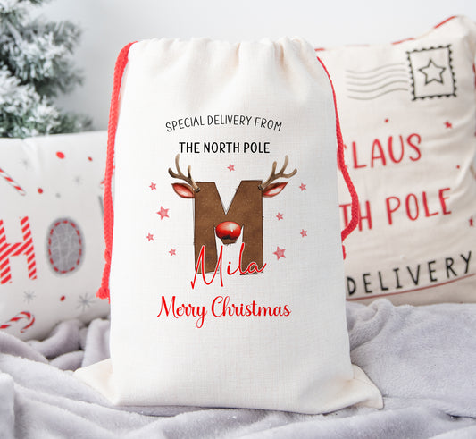 Personalised Christmas Santa Sack For Children