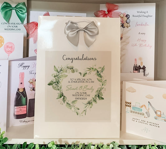 a bunch of greeting cards are on a shelf