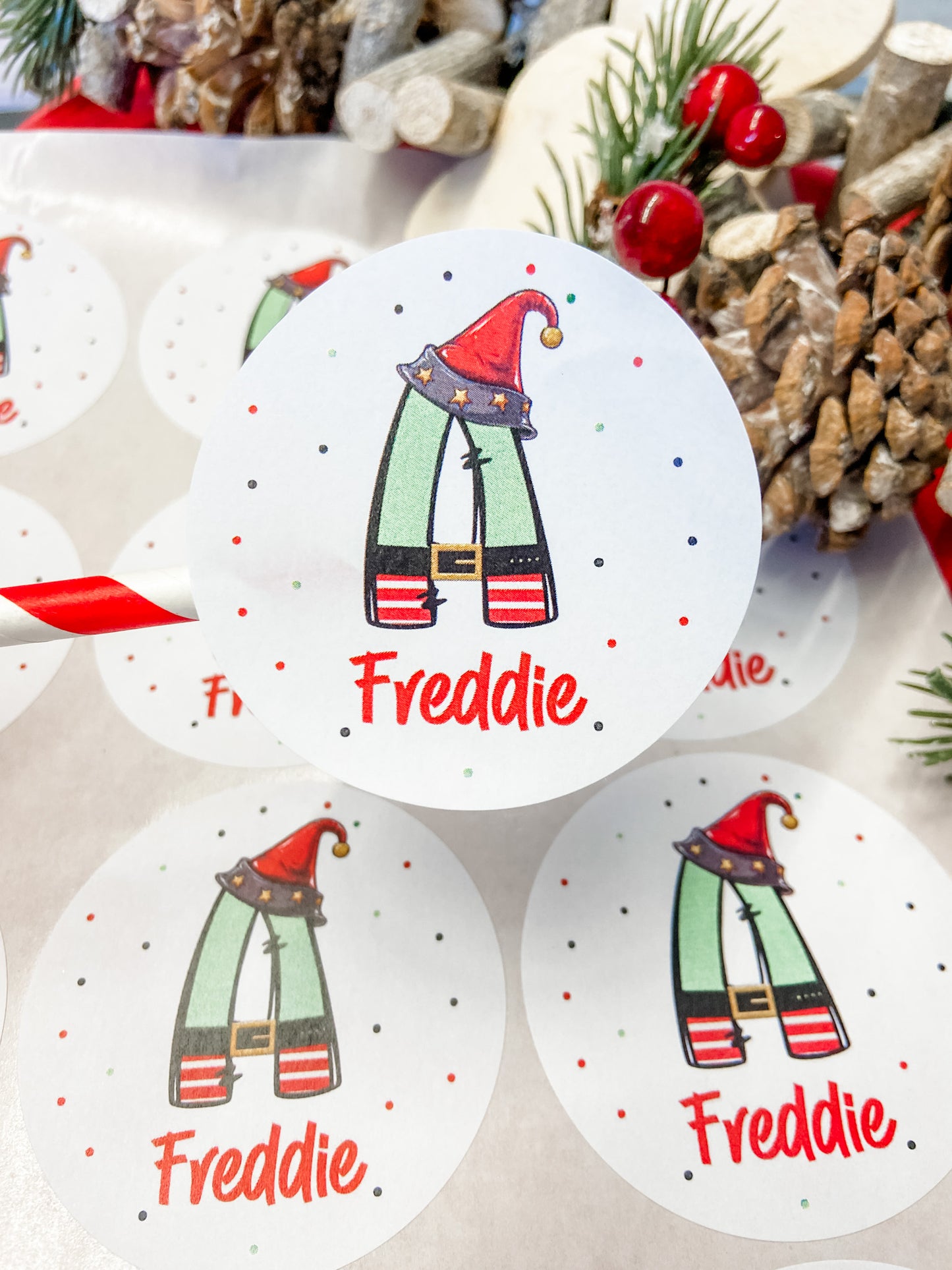 Personalised Christmas Stickers, Gift Labels, , Festive Name Stickers, Custom Present Tag, Christmas Eve Box Ideas, Santa Stocking Filler