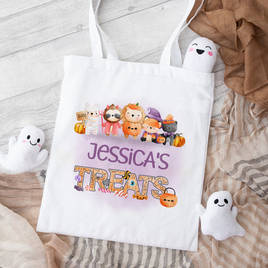 Personalised Halloween Trick or Treat Tote Bag