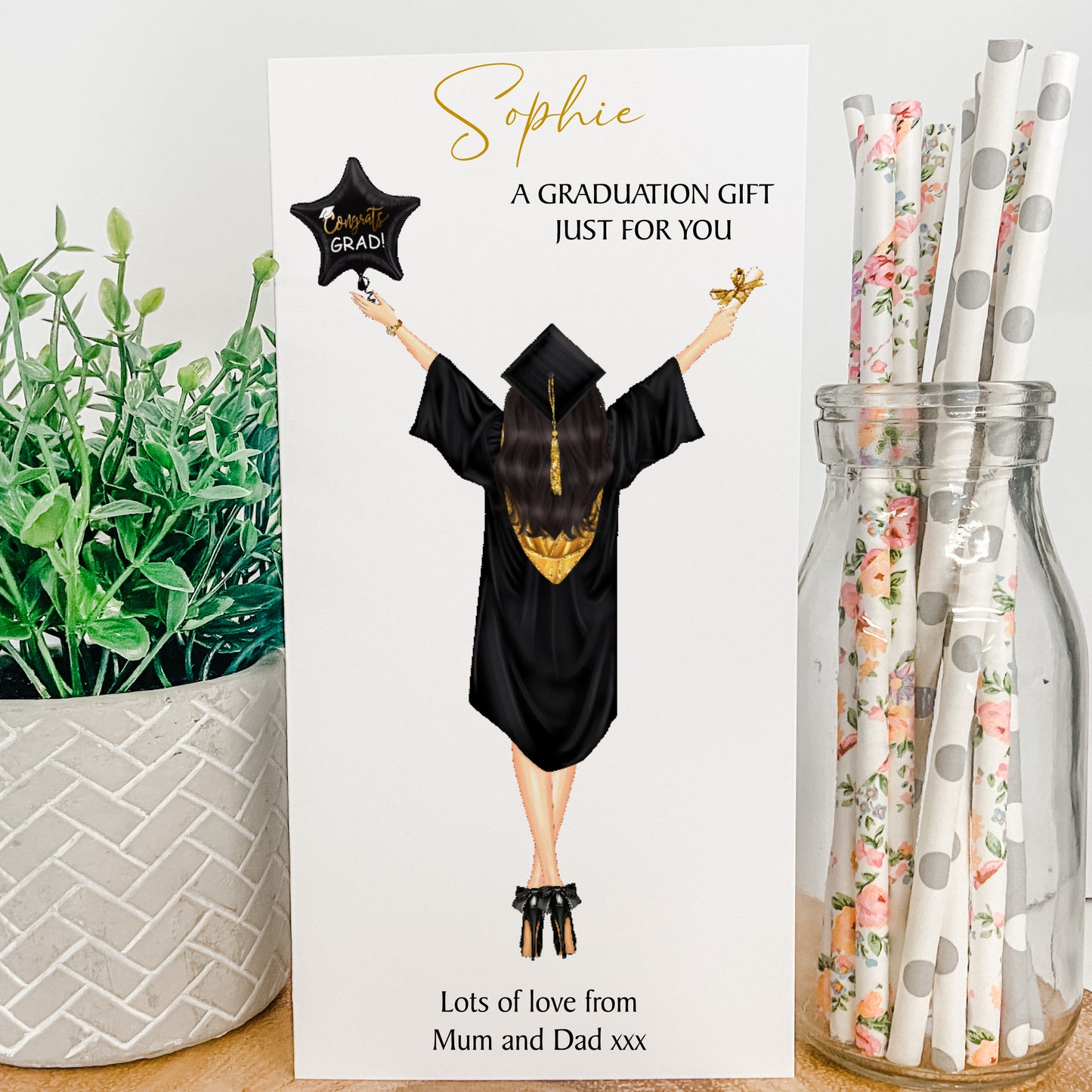 Personalised Female Graduation Card Money Gift Wallet