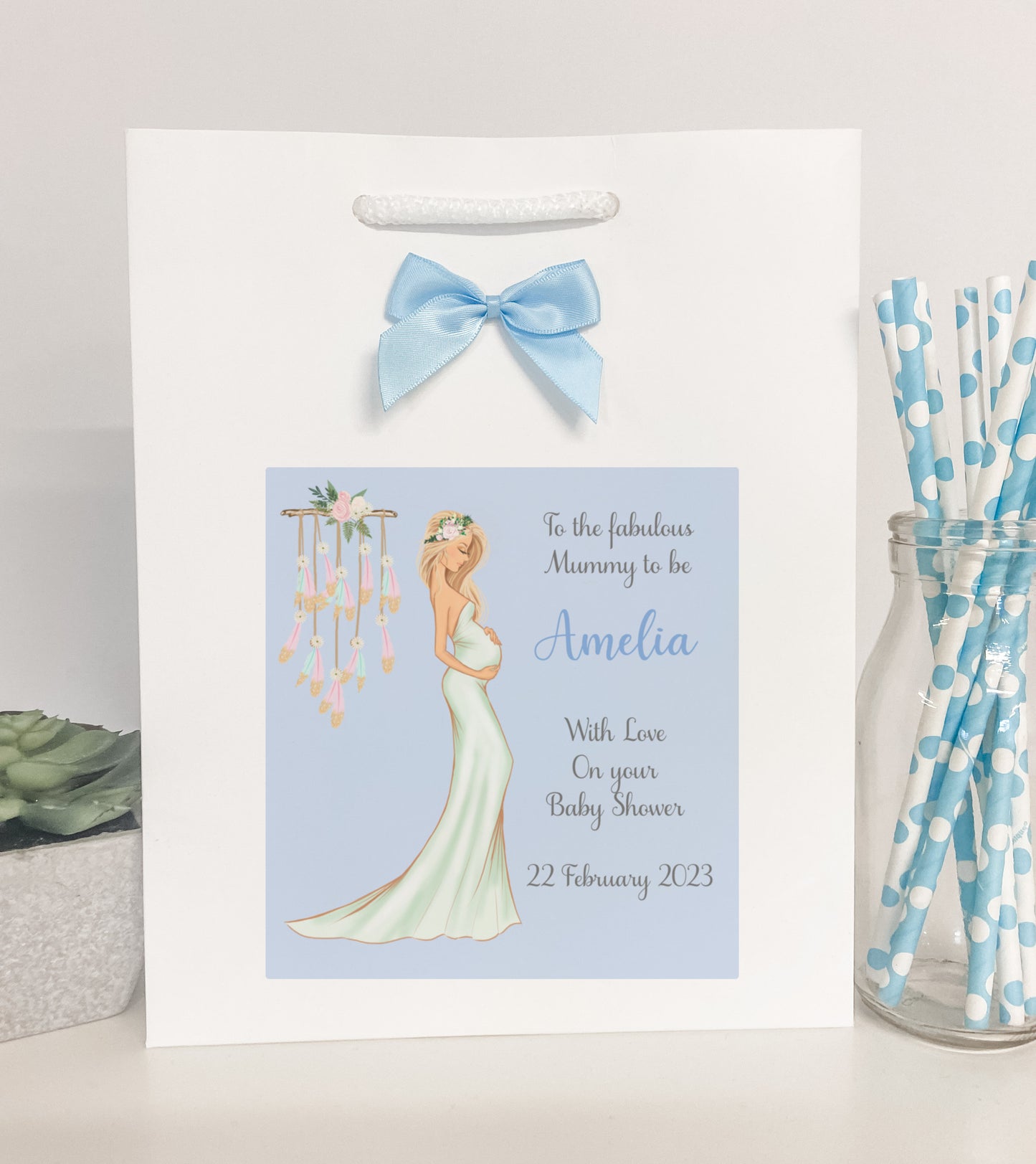 Personalised Congratulations Baby Shower Gift Bag Boy