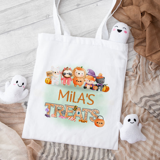 Personalised Halloween Trick or Treat Tote Bag