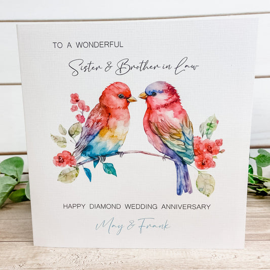 Personalised Diamond Wedding Anniversary Card