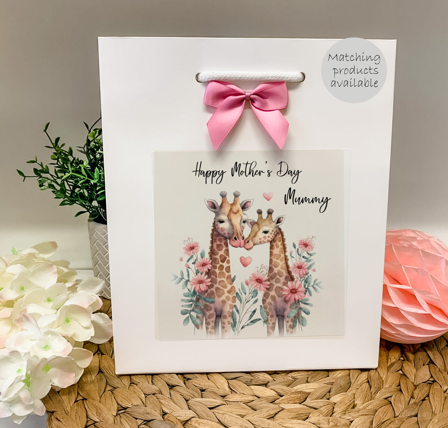 Personalised Mother's Day Card Giraffe