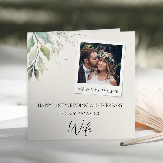Anniversary Personalised Card For Husband , 1st Wedding Anniversary to my Husband