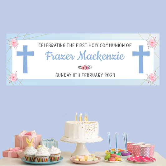 a table with a cake and cupcakes on it