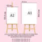 a drawing easel with the measurements for each easel