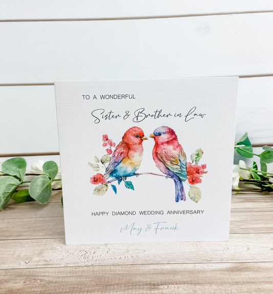 Personalised Diamond Wedding Anniversary Card