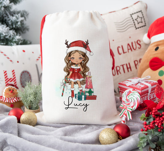 Personalised Christmas Santa Sack For Children