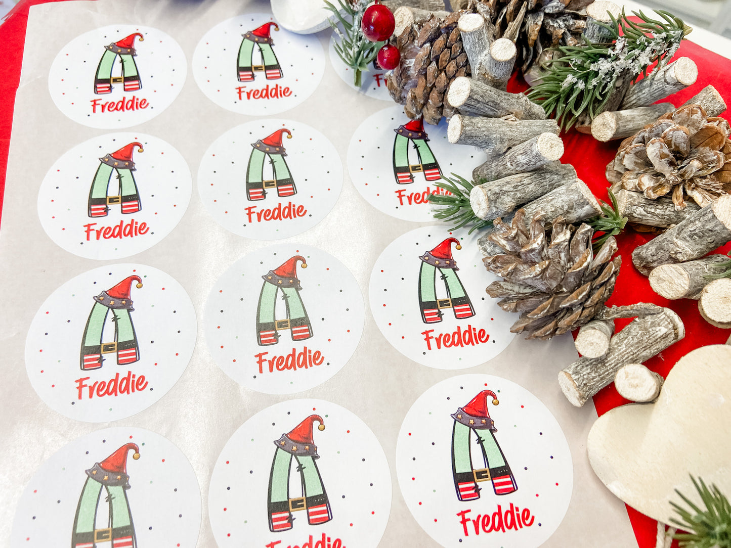 Personalised Christmas Stickers, Gift Labels, , Festive Name Stickers, Custom Present Tag, Christmas Eve Box Ideas, Santa Stocking Filler