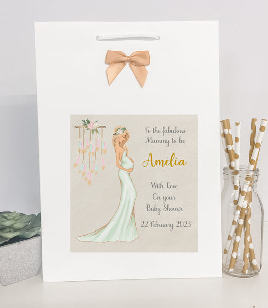 Personalised Baby Shower Gift Bag Elegant Mummy