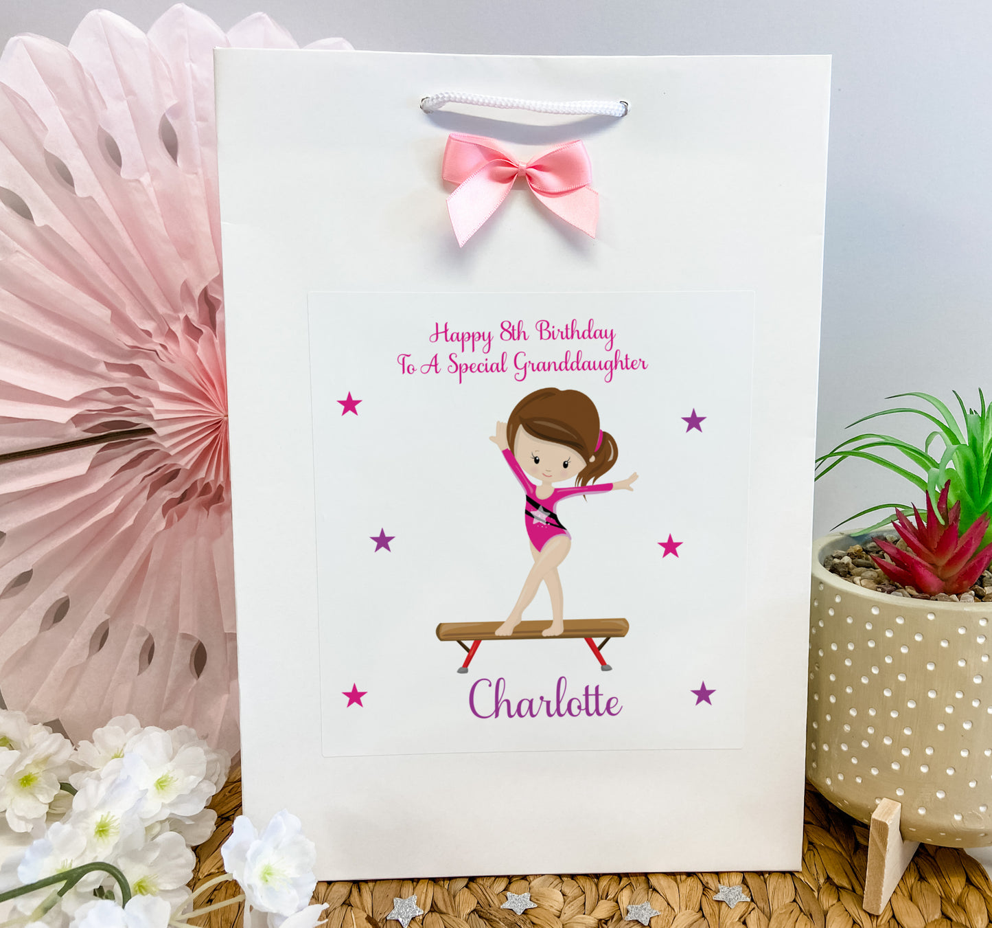 Personalised Girls Birthday Gift Bag Gymnastics