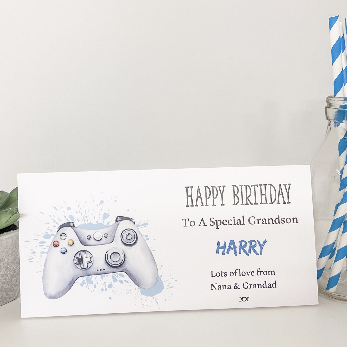 Personalised Birthday Card Wallet Gift Voucher Gaming X Box