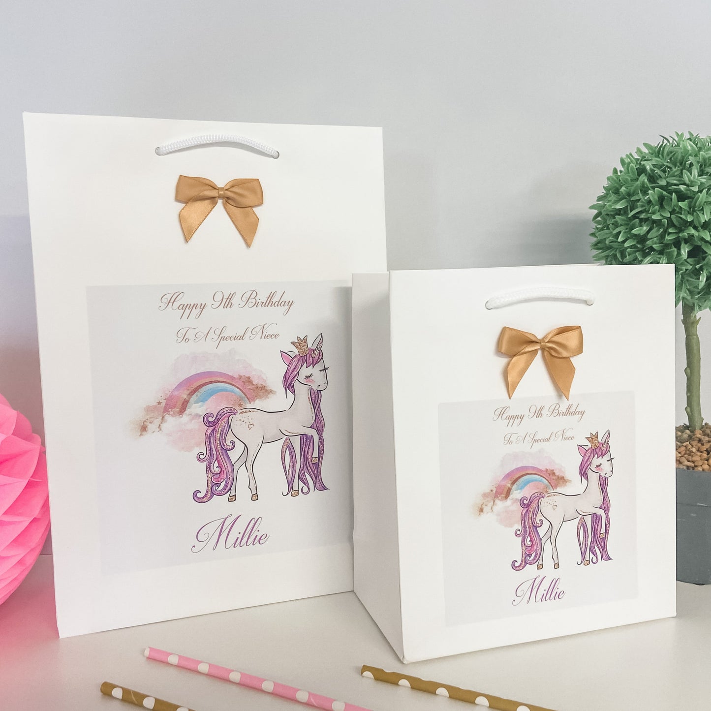 Personalised Gift Bag For Birthday Present Unicorn