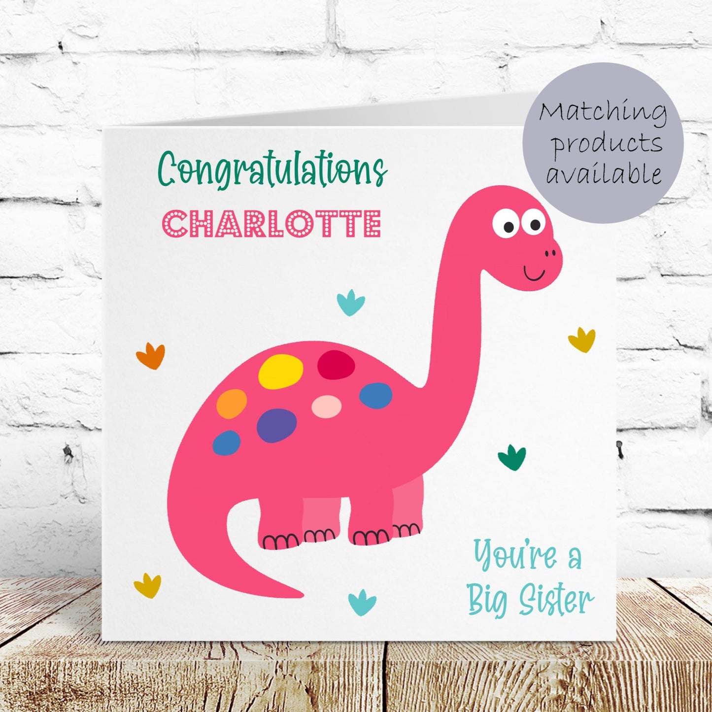 Personalised Congratulations New Big Brother Card Dinosaur