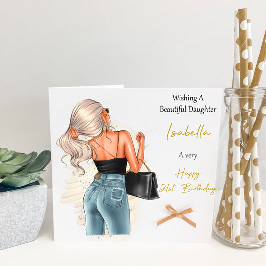 Personalised Female Girl Birthday Card