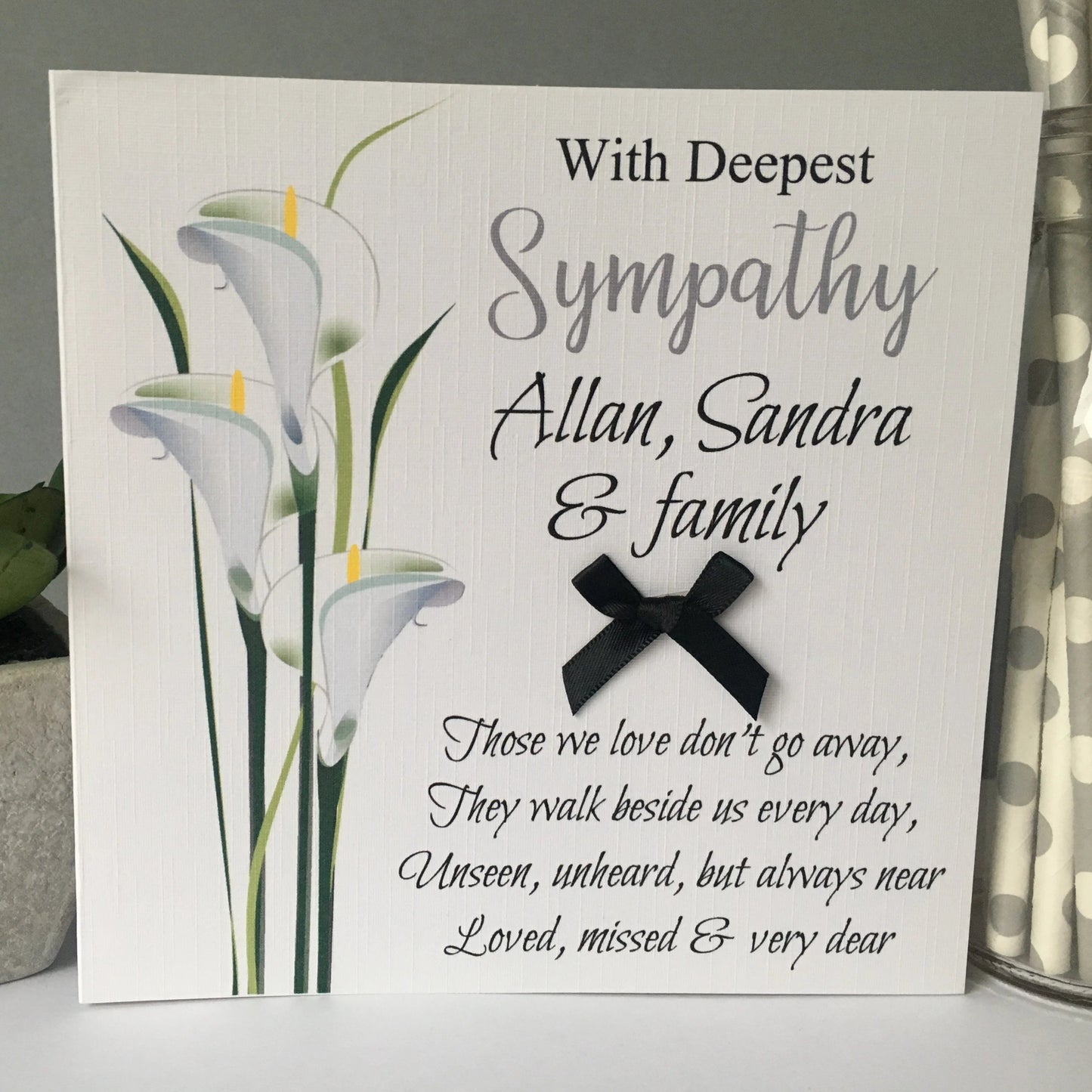 Personalised Sympathy Bereavement Card