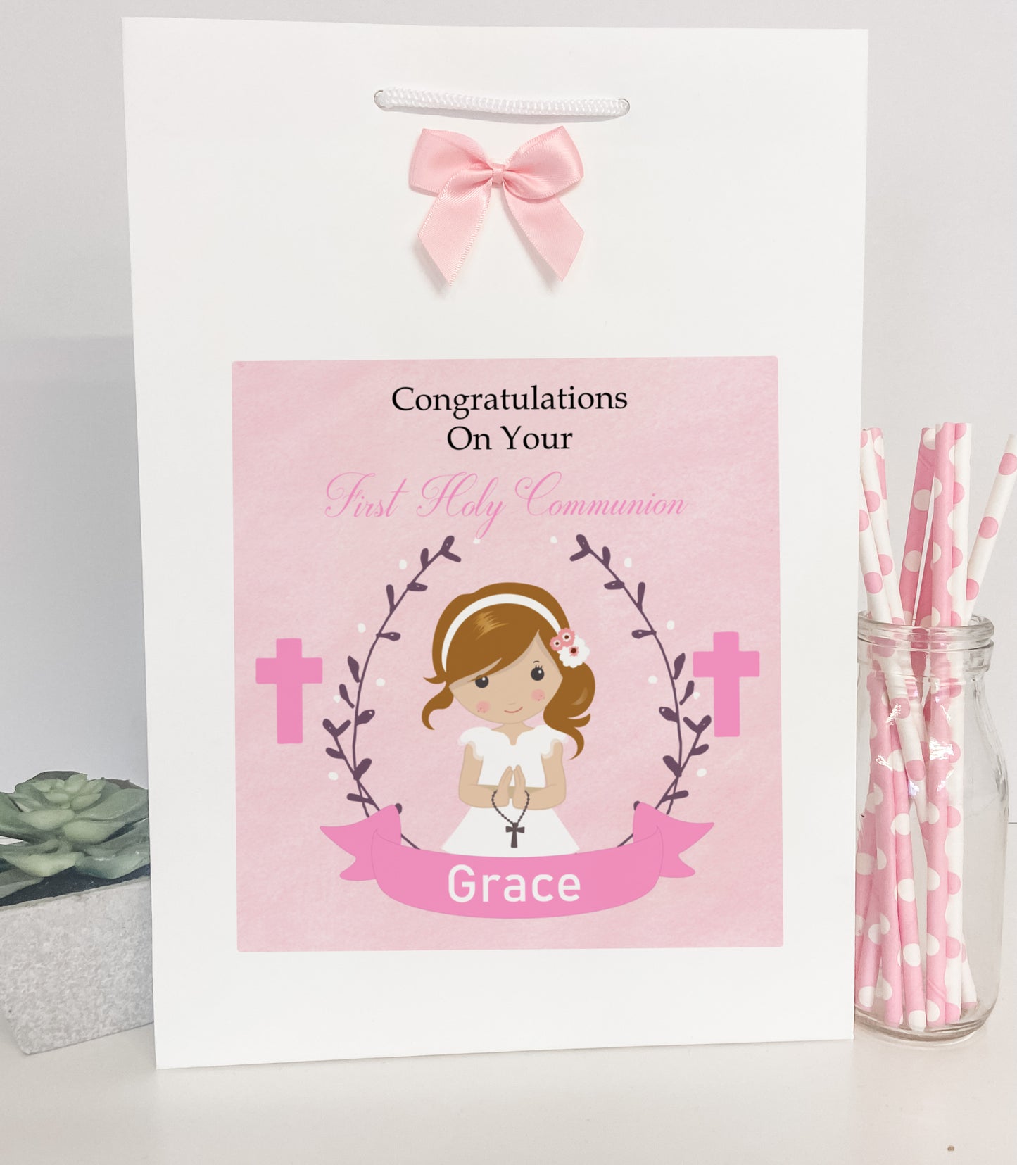 Personalised Girls First Holy Communion Boutique Gift Bag