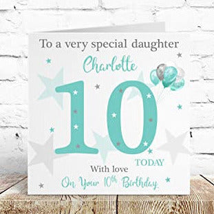 Personalised Birthday Card Stars & Balloons