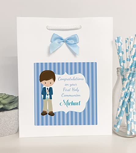Personalised First Holy Communion Gift Bag Boy Blue