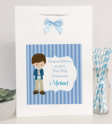 Personalised First Holy Communion Gift Bag Boy Blue