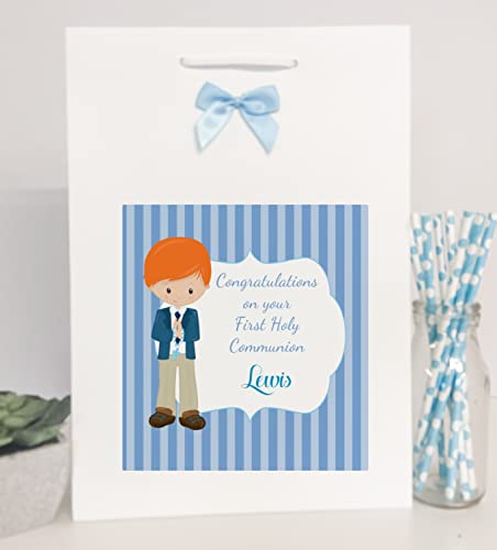 Personalised First Holy Communion Gift Bag Boy Blue