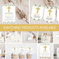Personalised First Holy Communion Party Welcome Sign Gold Floral Cross