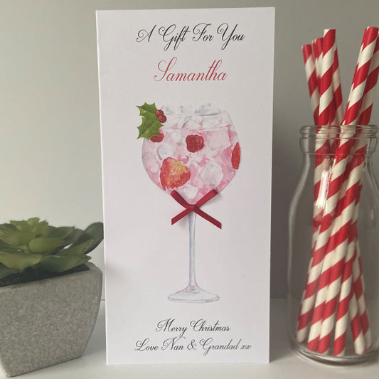 Personalised Christmas Gift Wallet Strawberry Gin Cocktail