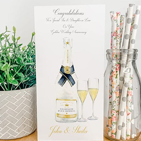 Personalised Congratulations Golden Wedding Anniversary Card Money Gift Wallet Voucher