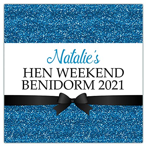 Personalised Hen Night Party Stickers for Favours Party Bags Printed Glitter Effect