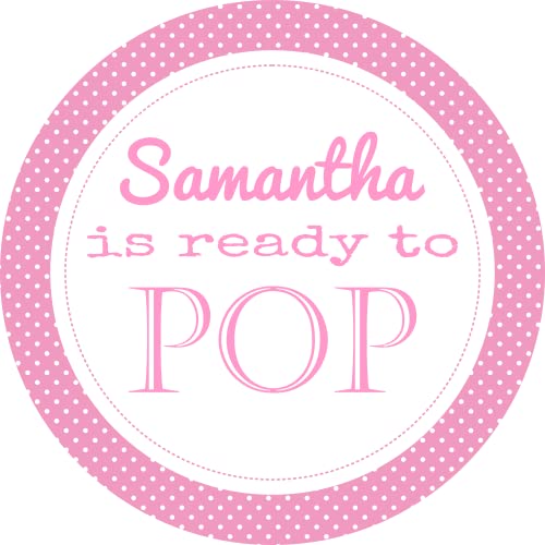 Personalised Baby Shower Stickers Pink Ready to Pop