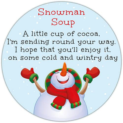 Christmas Stickers for Hot Chocolate Cone Snow Man Soup