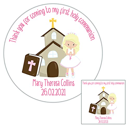 Personalised Communion Stickers For Girls