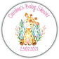 Personalised Baby Shower Party Stickers for Favours Party Bags Giraffe Pink Girl