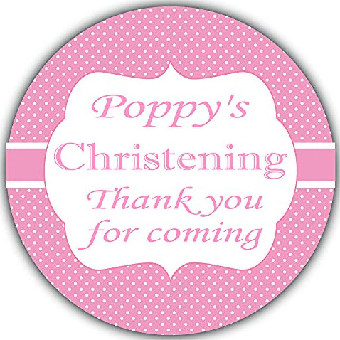 Personalised Christening Stickers for Favours Party Bags