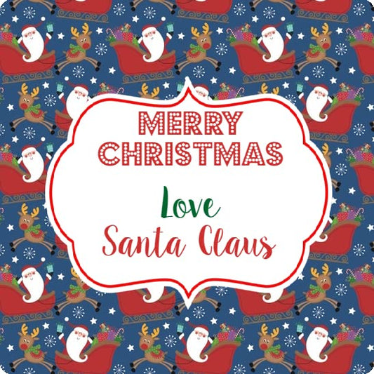 Personalised Christmas Stickers Santa Sleigh