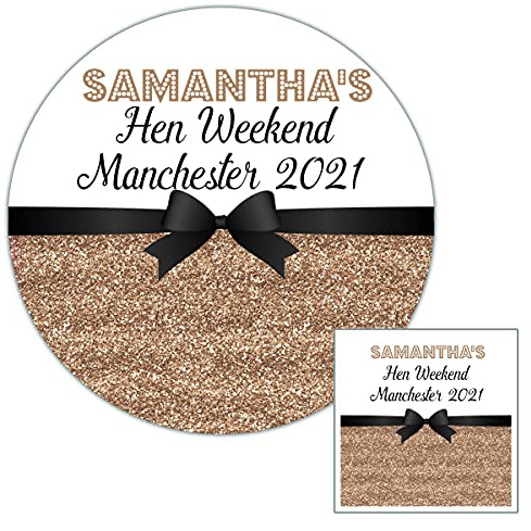 Personalised Hen Party Stickers Gold