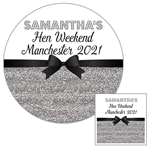 Personalised Hen Party Stickers  Silver