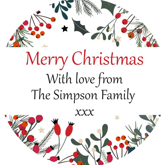 Personalised Christmas Stickers for Gift Present Wrapping Tags Berries