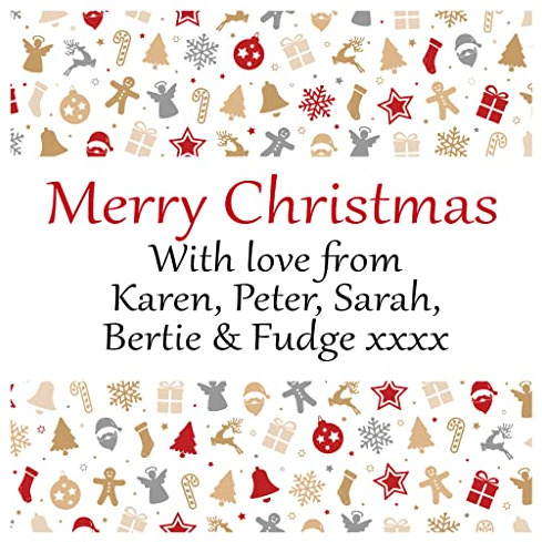Personalised Christmas Stickers for Gift Present Wrapping Tags Christmas Design