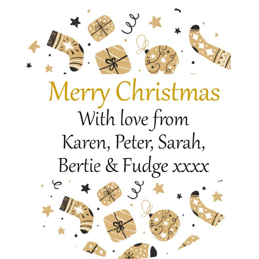 Personalised Christmas Stickers for Gift Present Wrapping Tags Stocking Design