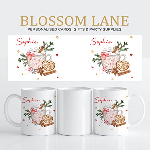 Personalised Christmas Mug Hot Chocolate Baby It's Cold Outside
