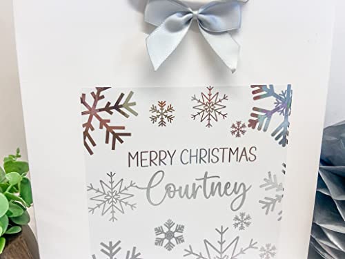 Personalised Foil Christmas Gift Bag Present Bag Favour Bag