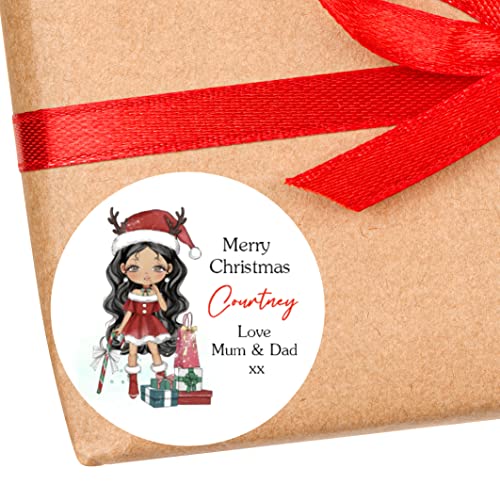 Personalised Christmas Stickers Girls Labels for Gift Wrapping Presents
