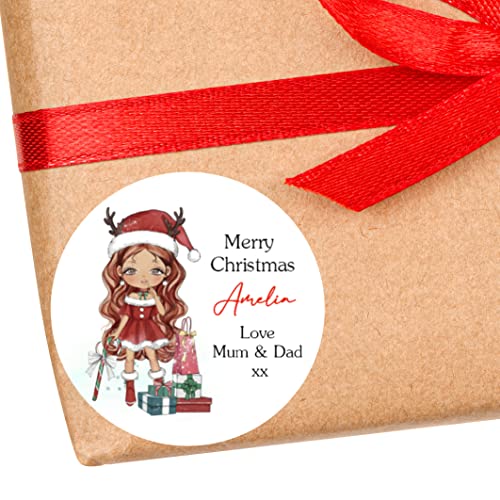 Personalised Christmas Stickers Girls Labels for Gift Wrapping Presents